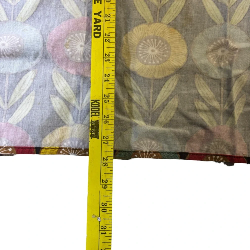 Now Designs Retro Floral Cotton Chef Apron Brown Red Yellow Blue MCM Pocket